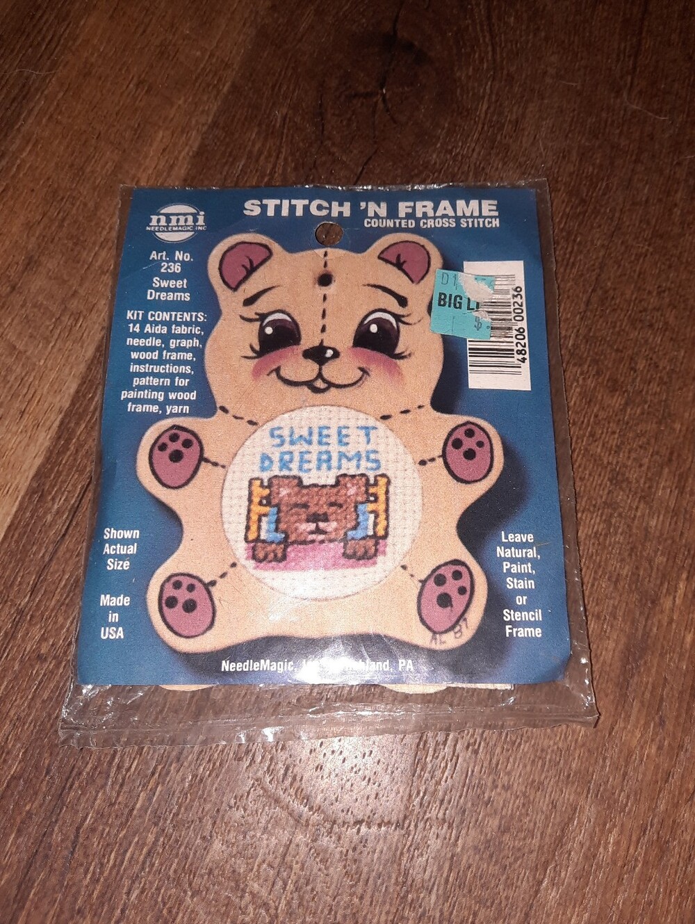 Vintage Stitch 'N Frame Sweet Dreams Teddy Counted Cross Stitch Kit